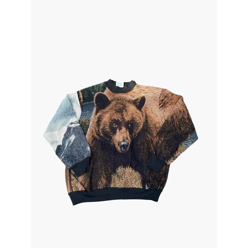 Bear Sweater Pullover Wildlife Nature Sportsman Adult by Sugar Street Weavers